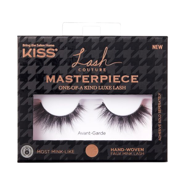 KISS Masterpiece, False Eyelashes, Avant-Garde', 12 mm, Includes 1 Pair Of Lash, Contact Lens Friendly, Easy to Apply, Reusable Strip Lashes, Glue On