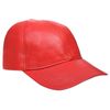 Men's and Women's Real Nappa Leather Red Adjustable Golf Snapback Plain Baseball Cap