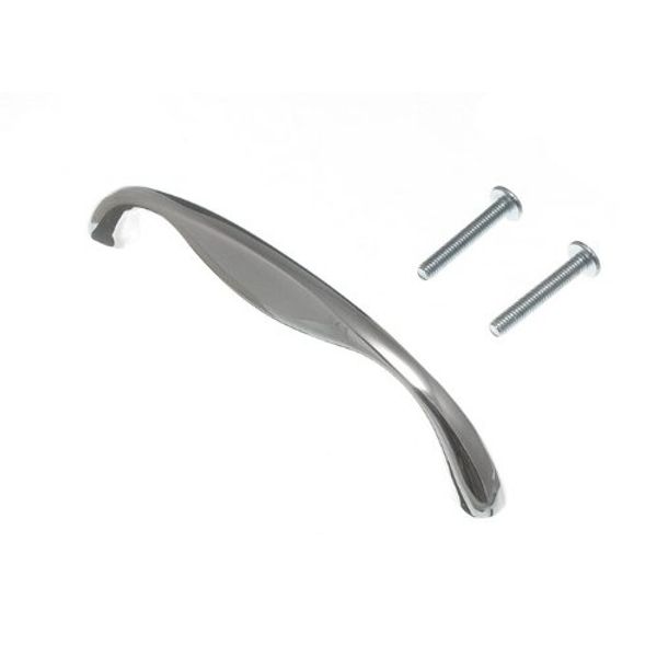 KITCHEN CUPBOARD DOOR PULL HEAVY D HANDLE CHROME 96MM ( pack 2 )
