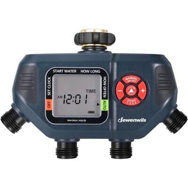 Sprinkler Timer Water Timer for Garden Hose with Rain Delay/Manual/AUTO 4 Zone