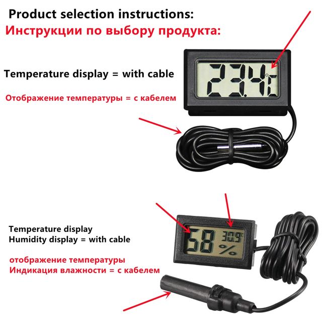 2In1 Thermometer Hygrometer Mini LCD Digital Temperature