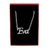 Kigu Eva Personalised Name Necklace - Adjustable Chain - Silver Tone - Incl Gift Packaging