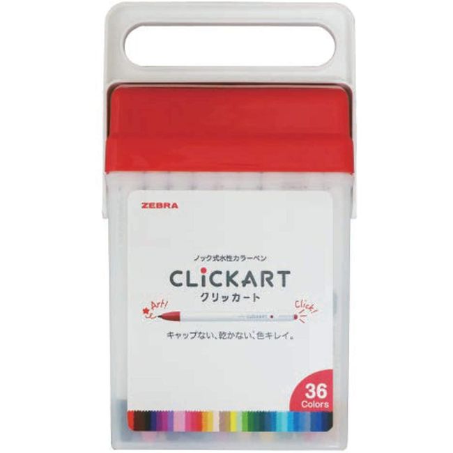 Zebra Clickart Water-Based Pen 36 Colors Case Set New Package WYSS22-36C-N Japan Import With Kanji LOVE Sticker