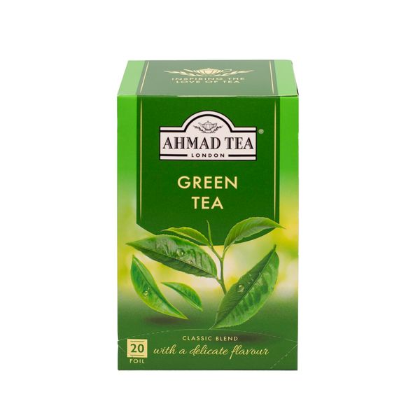 Ahmad Tea Green Tea Pure, 20-Count Boxes (Pack of 6)