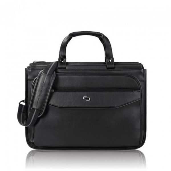 Solo New York Harrison 16 Inch Triple Compartment Laptop Briefcase, Black