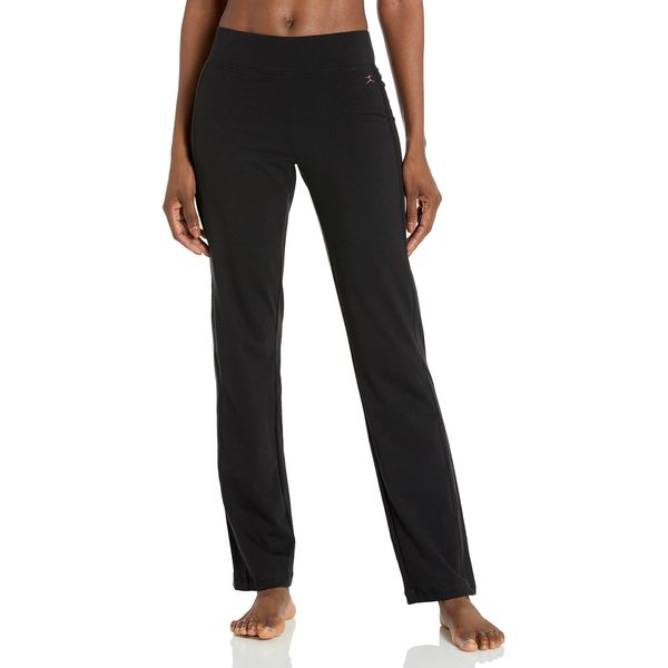 Danskin Women's Sleek Fit Yoga Pant, Black, Large