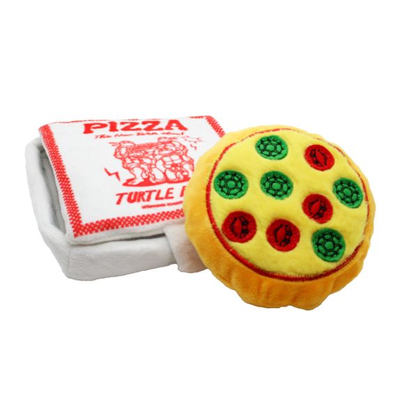 design LAB, Inc. Teenage Mutant Ninja Turtle Official Merchandise | TMNT Toys | Nesting Plush Dog Toy | Pizza Box with Pizza Slices | Great for Interactive Play!