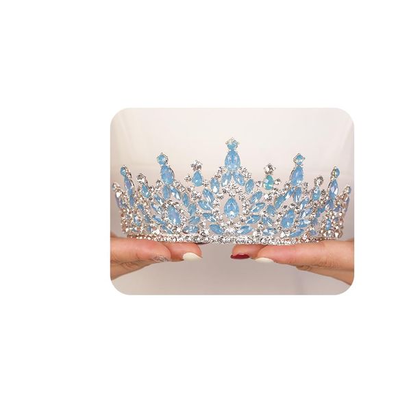 JWICOS Crystal Crowns and Tiaras Headband for Women Princess Wedding Tiara for Birthday Party Prom Bridal Tiara Crown for Halloween Costume (Blue)