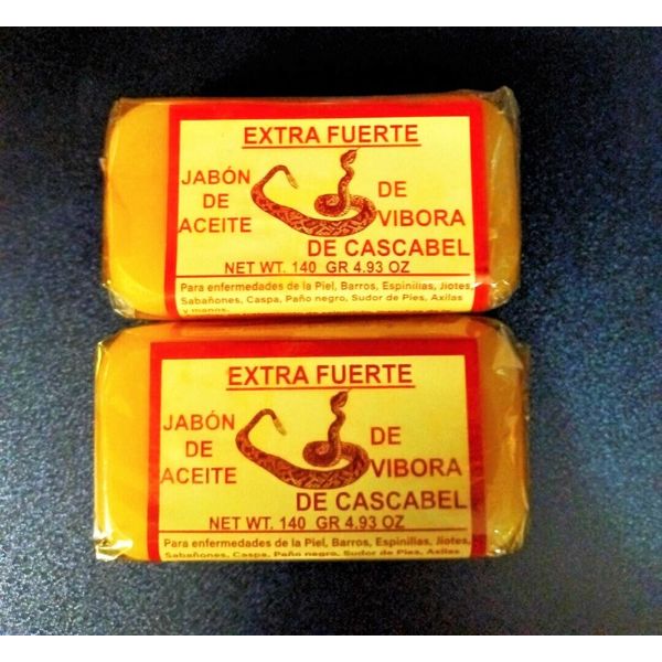 2x Jabon de Aceite de Vibora EXTRA FUERTE RattleSnake Soap Treatment Skin 4.93oz