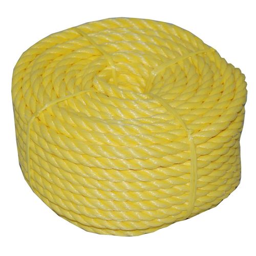 HomeStock Retro Relaxation Cordage 5/8" X 50' Twisted Yellow Polypro Rope Coilette - Outdoor Equipment, Durable, Quality, Versatile