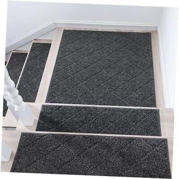 Edging Stair Treads Non-Slip Corner Indoor Stair Runners for 30×30 inch Black