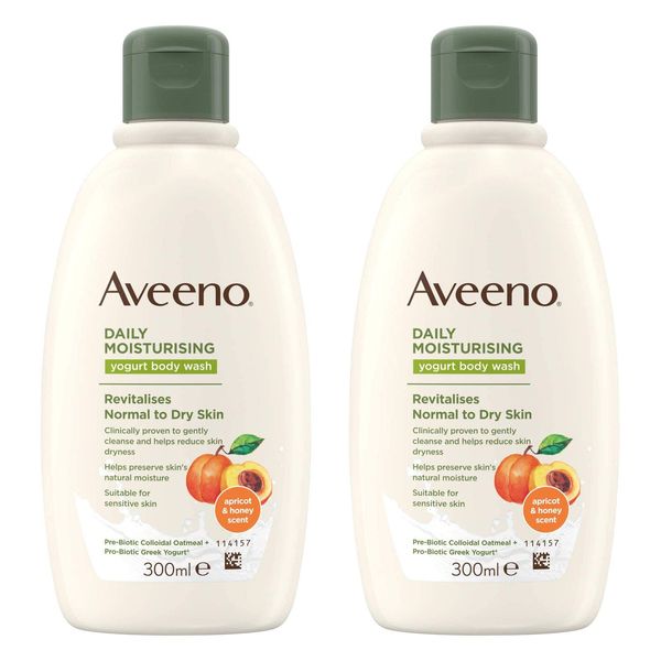 Aveeno Daily Moisturising Yogurt Body Wash, 300 ml (Pack of 2)