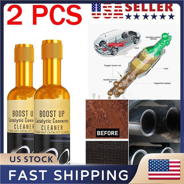 2PCS Boost Up Vehicle Engine Catalytic Converter Cleaner Cleaning Multipurpose