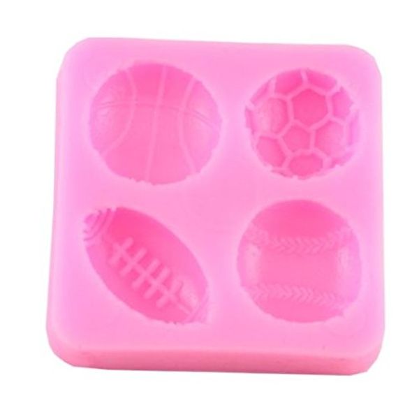 Small Sports Football, Soccer, Baseball, Basketball Balls Silicone Mold - Decorating Molds from Bakell (Fondant, Candy, Ice Tray, Chocolate, Gumpaste)