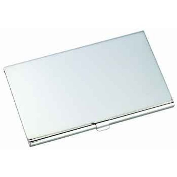 Silver Tone Business Card Holder Engravable Gift