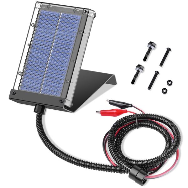 Solar Panel for Deer Feeder, 6V Solar Panel Outdoor Hunting Feeder Waterproof, Solar Power Battery Charger 6Volt with Mounting Bracket and Alligator Clip Design for Game Feeder