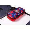 Case-it The Pouch Zippered Pencil Case with Grommets, Red Print