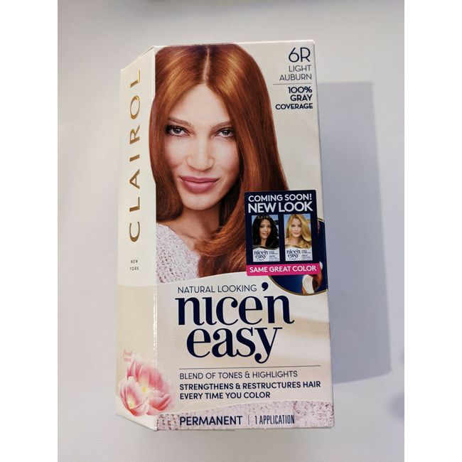 2 PACK Clairol Nice 'N Easy New & Improved Color Care Formula, 6R Light Auburn