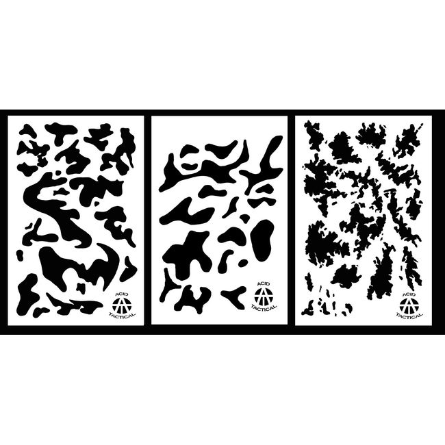 Acid Tactical 8 Designs - 9x14 Camouflage Vinyl Airbrush Spray Paint Stencils 