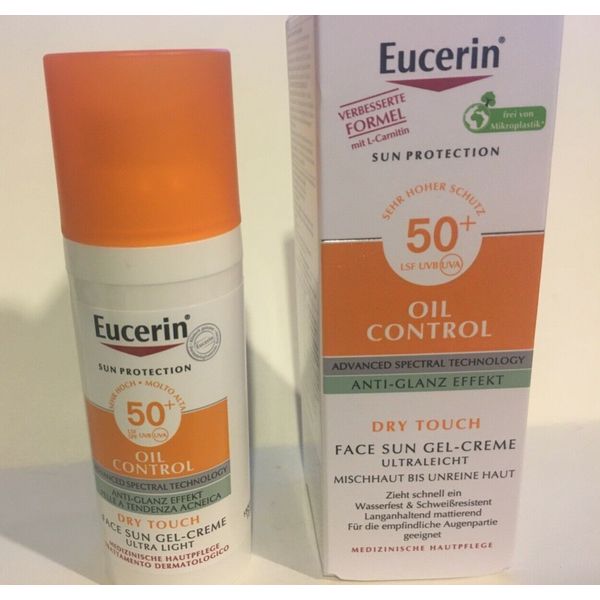 EUCERIN SUN OIL CONTROL DRY TOUCH SPF50+ GEL CREAM 50ml NIB