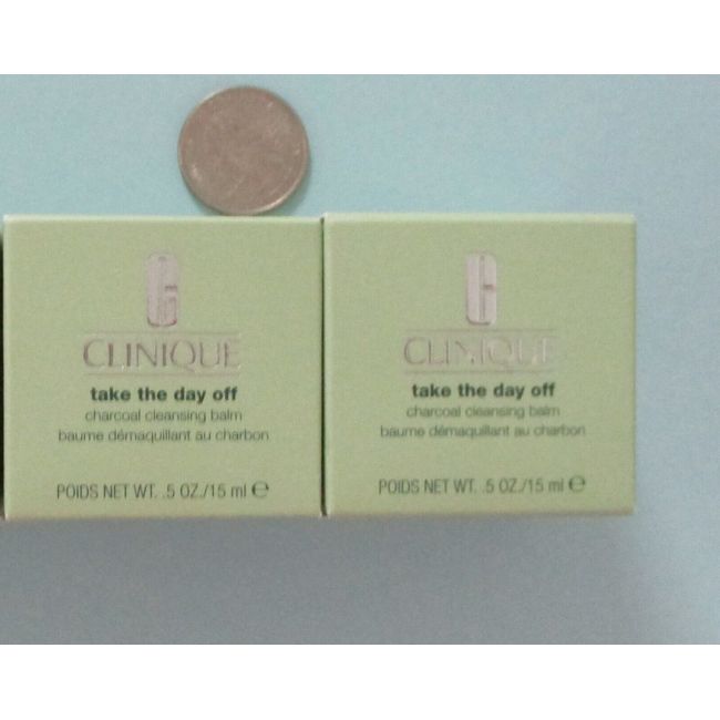 LOT of 2 CLINIQUE Take The Day Off Charcoal Cleansing Balm  .5 oz/15 ml each NIB