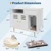 White Hidden Cat Litter Cabinet w/Ventilation & Mat, Dog Proof End Table Storage