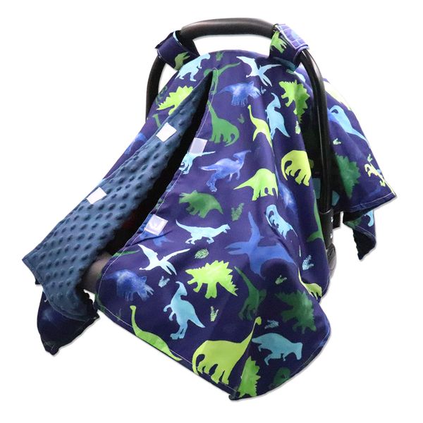 Peekaboo Opening Carseat Cover, Dinosaur, Open Nursing Cover Carseat Canopy, Nursing Cover Up with Peekaboo Opening for Baby Infant Toddler Boy Girl