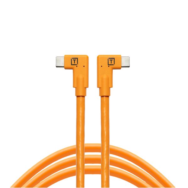Tether Tools TetherPro Datenkabel USB-C an USB-C - 4,6 m, 2 x rechtsgewinkelt (Orange)
