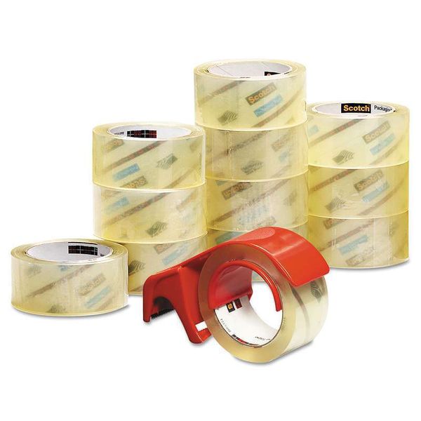 Scotch 3750 Commercial Performance Packaging Tape, 1.88" x 54.6yds, Clear, 12/Pa