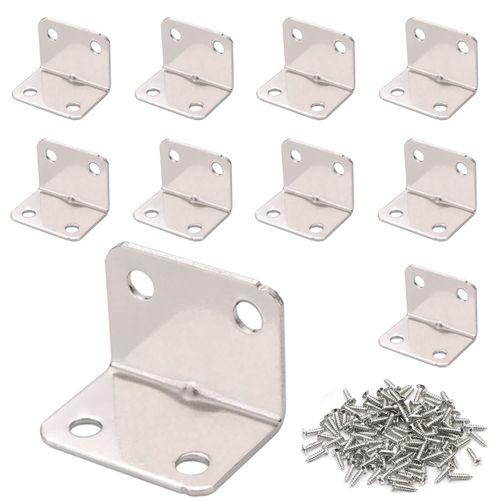10pcs (25*25*32mm) L-Shape Bracket Corner Brace Furniture Shelf Right Angle Iron Bracket Stainless Steel For Furniture Bronze Tone Furniture Fixing Shelf Bracket Corner Brace 10pcs (25*25*32mm) 40pcs