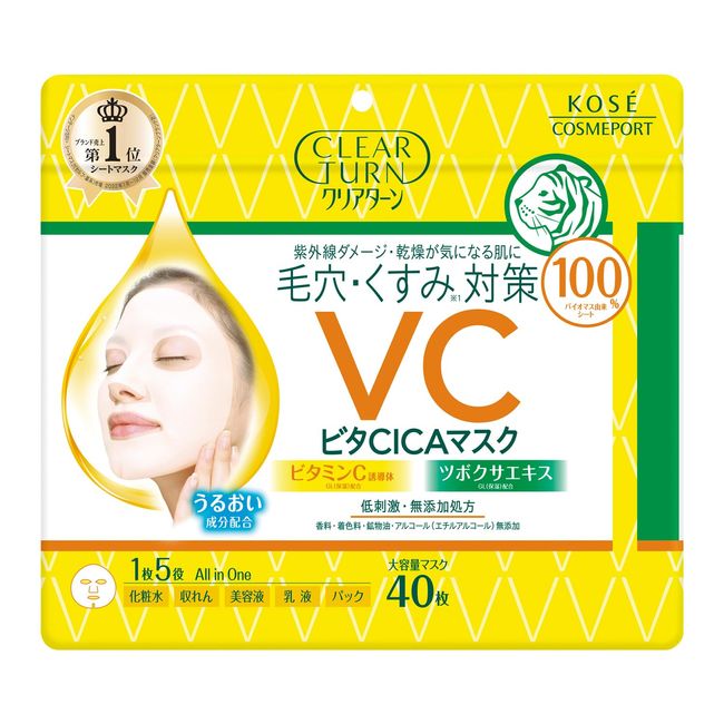 Kose Clear Turn Vita CICA Facial Mask - 40 Sheets