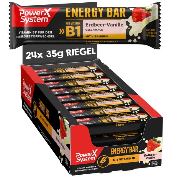 Power System Energy Bar Erdbeer-Vanille 24 x 35g, Vitamin B1