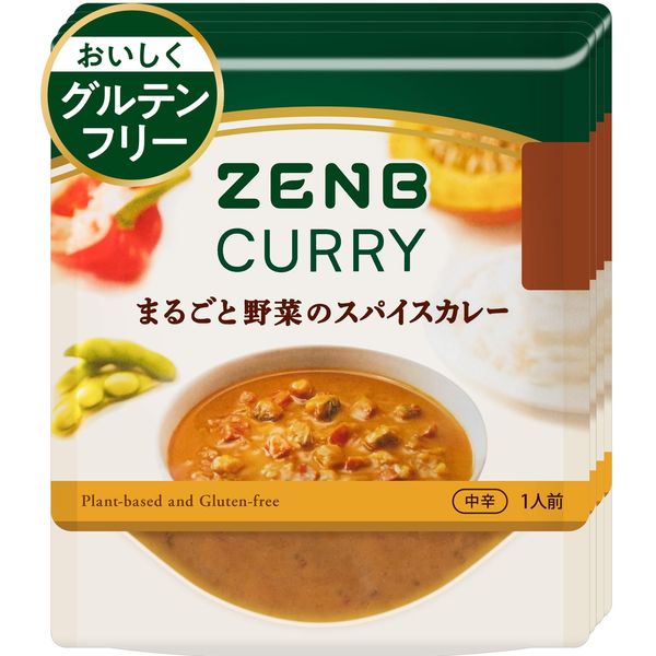 ZENB Low Sugar Curry, 4 Meals, Retort Curry, Low Sugar Restriction, Sugar Control, Gluten Free, Lipid Off, Plant Based, Dietary Fiber, Polyphenols