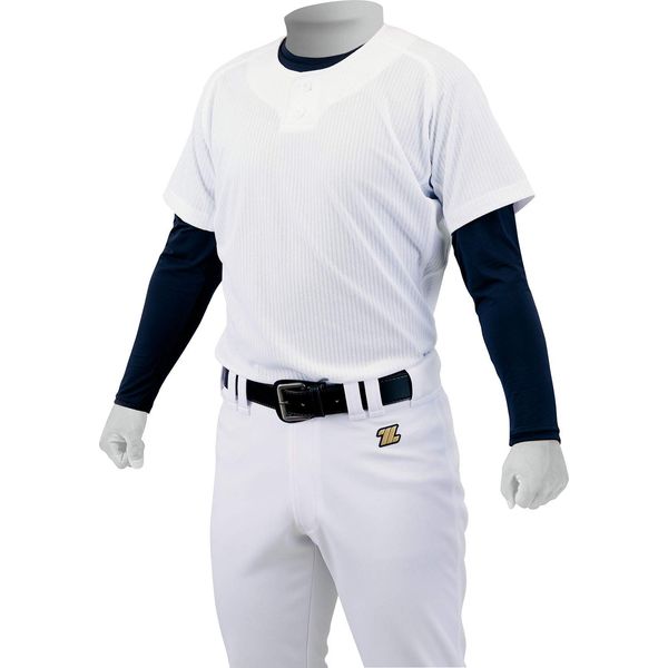 ZETT BU1283MPS Baseball Uniform Mecha Pan Mesh Pullover Shirt, White (1100) L