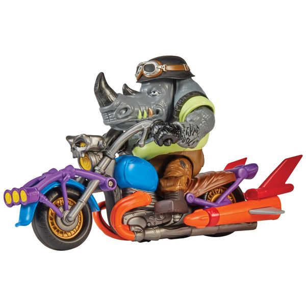 Teenage Mutant Ninja Turtles: Mutant Mayhem Chopper Cycle with Exclusive Rocksteady Figure by Playmates Toys