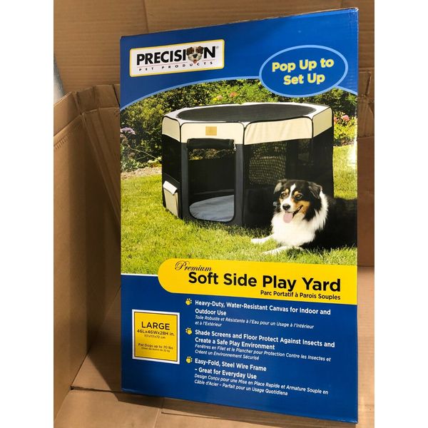 PRECISION PET PRODUCTS SOFT SIDE PLAY YARD LARGE 46LX46WX38H in NEW FREE SHIP