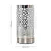 Modern Brushed Chrome Touch Dimmer Bedside Table Lamp with a Silver Chain Design Shade