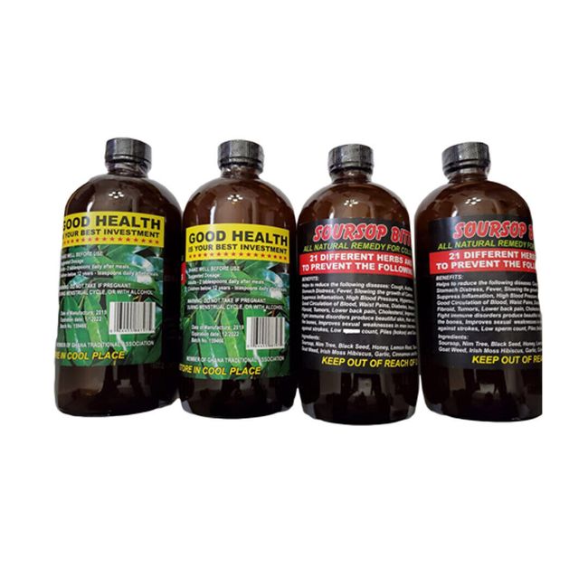 Soursop Bitters African Herbs and Roots 16 Oz (Pack of 4)