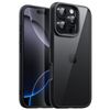 JETech iPhone 16 Pro 6.3 Inch Case, Shockproof Smartphone Bumper Cover Solid Color Matte TPU Frame Anti-Scratch Clear Back (Black)