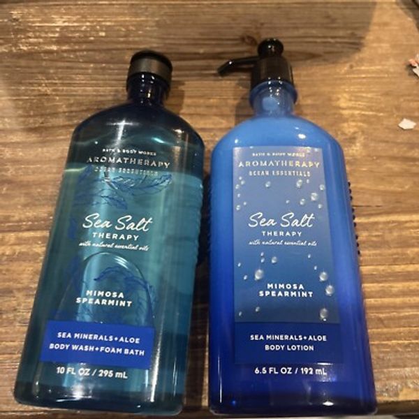 MIMOSA SPEARMINT Aromatherapy Sea Salt Therapy Wash Foam Bath and Body Lotion