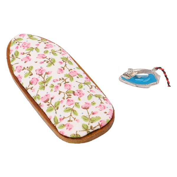 Dolls House Miniature Ironing Board, Dollhouse Miniature Ironing Set, Dollhouse Miniature Iron with Ironing Board Set Dollhouse Miniature Ironing Board Set for 1:12 Dollhouse