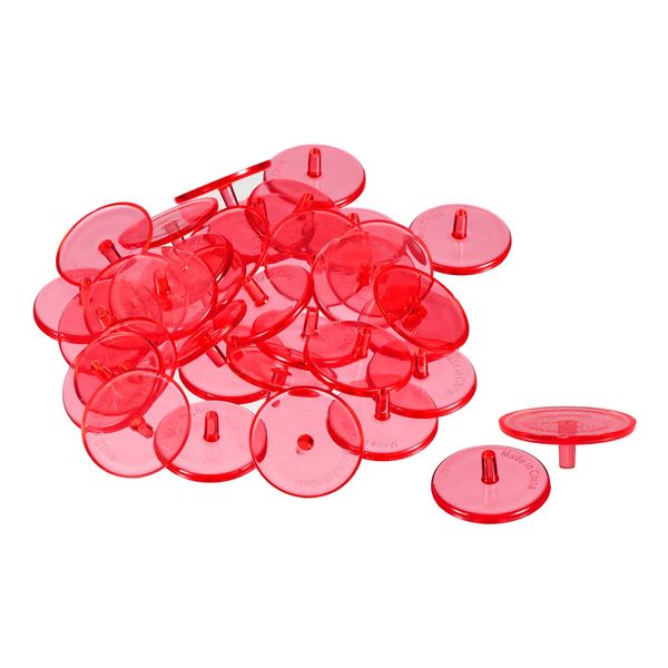 PATIKIL 150pcs Golf Ball Markers 24mm Round Clear Flat Position Mark Play Smarking Tool Golf Sports Accessories Red