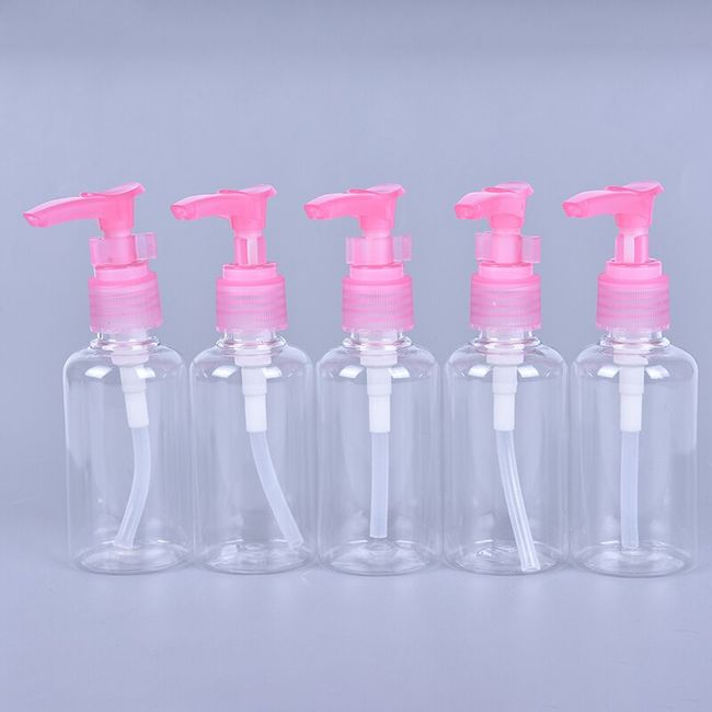 Bling Bling Refillable Plastic Containers Push Down Liquid Bottle (Pink)
