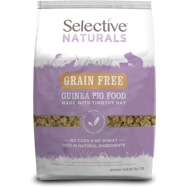 Selective Naturals Grain Free Guinea Pig Food Made With Timothy Hay 3.3-Pound