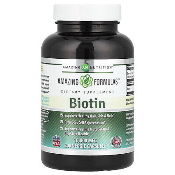Biotin, 10,000 mcg, 200 Veggie Capsules