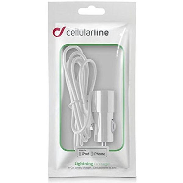 Cellularline clbcbrmfiiph5 W Car Auto Car Mobile Phone Charger – Mobile Phone Chargers (White, MP4, Mobile Phone, iphone 5, 5S, 5SE, 6S, 6, 7, 6, iPod, White, 12 – 24 ")