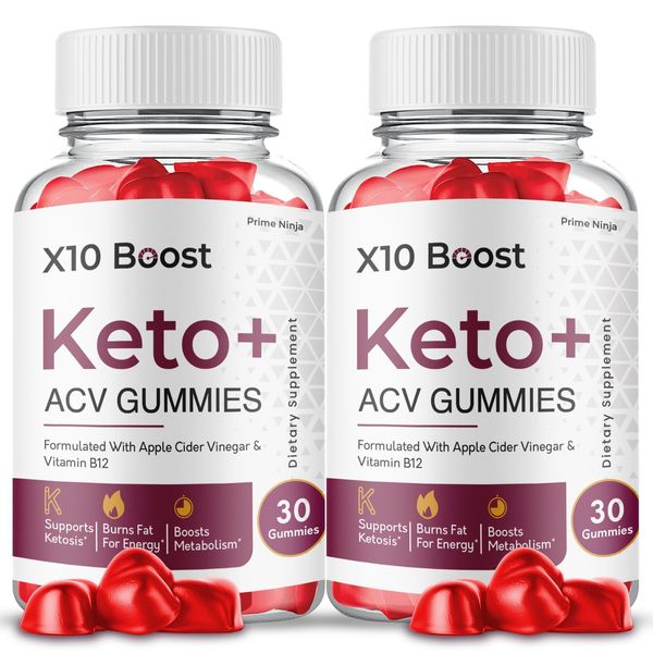 X10 Boost Keto ACV Gummies, X10 Gummies Maximum Strength Official (2 Pack)