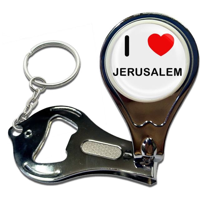 BadgeBeast.co.uk I Love Jerusalem - Key Ring Bottle Opener and Nail Clipper