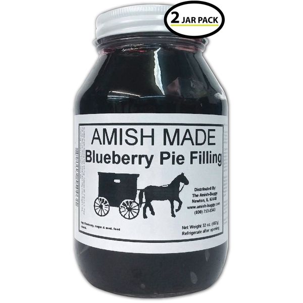 Amish Pie Filling - TWO 32 Oz Jars (Blueberry)