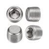 uxcell 1/8" PT Internal Hex Thread Socket Pipe Plug Stainless Steel PTFE Tape Female Thread Pipe Cap Silver 12pcs